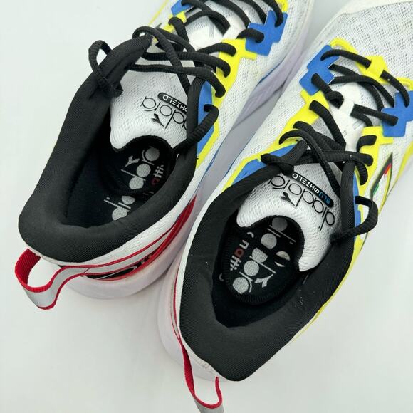 Diadora Mythos Blueshield Volo 3 White Yellow Fluorescent Sneakers Men’s Size 12 - Picture 6 of 8